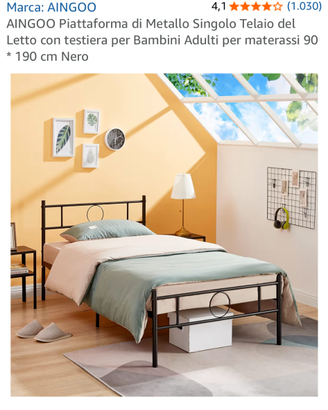 2 letti singoli in metallo completi di materasso