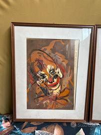 Ritratto di clown -Pittura astratto espressionista