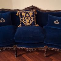 Salottino in velluto blu