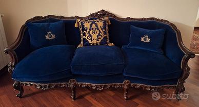 Salottino in velluto blu