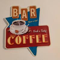 Targa da parete vintage Bar Coffee