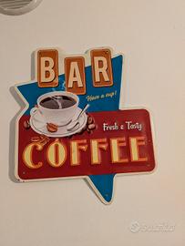 Targa da parete vintage Bar Coffee