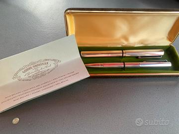 Penna stilografica Waterman e biro cross argento