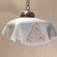 Lampadario in vetro opaline liberty anni 30