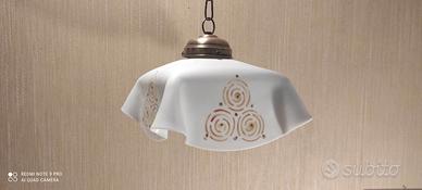Lampadario in vetro opaline liberty anni 30