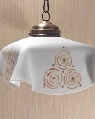 Lampadario in vetro opaline liberty anni 30