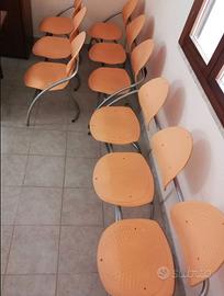 6x sedie 6x panche 1x attaccapanni Serie Pamy