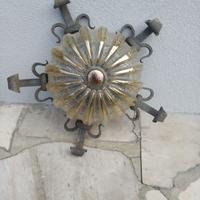 LAMPADARIO DA ESTERNO  vetro/ ferro battuto