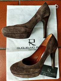 Décolleté camoscio grigio/marrone Made in Italy 36