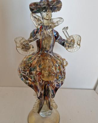 Dama Veneziana Settecentesca Vetro Di Murano