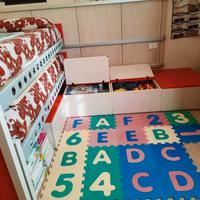 3Letti scorrevoli cameretta su binari,4cassapanche