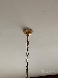 Lampadario vintage bianco e rosso