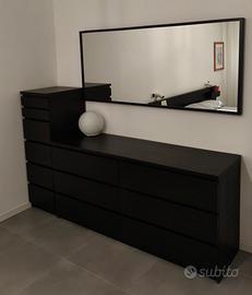 Specchio grande IKEA Malm marrone