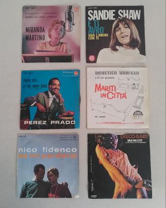 6 dischi in vinile 45 giri