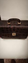 borsa bauletto bordeaux vera pelle 