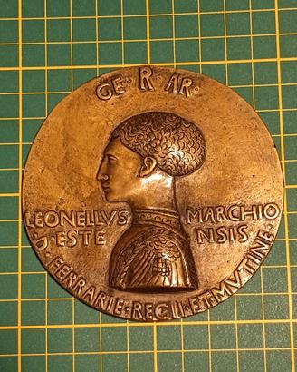 antica medaglia bronzo Leonello D'Este Pisanello