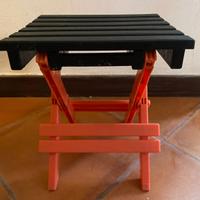 Sgabello pieghevole vintage anni ’80 da pic nic