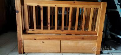 lettino bambini in legno massello