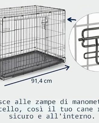 Gabbia per cani taglia media/grandi 92x58x62