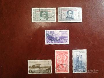 N. 6 FRANCOBOLLI COLONIE ITALIANE