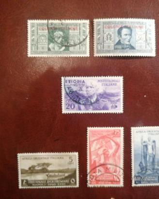 N. 6 FRANCOBOLLI COLONIE ITALIANE