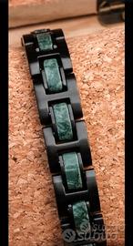 Bracciale uomo - Holzkern marmo verde