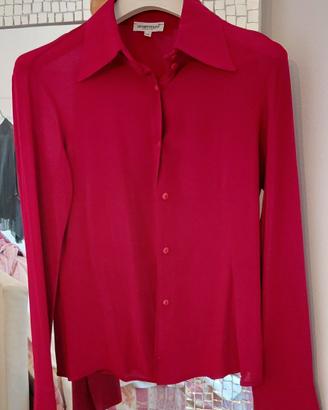 camicia rossa sportmax con polsini lunghi 
