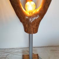 Lampada legno artigianale 