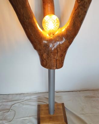 Lampada legno artigianale 
