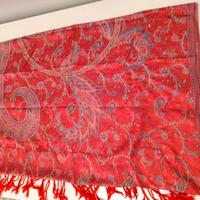 Pashmina sciarpa grande 174x67 cm - Rosso/blu