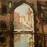 Incisione vintage francese firmata dall'artista