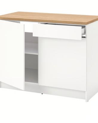 Mobile base con ante e cassetto, bianco 