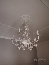 Lampadario shabby chic in ferro battuto  5 luci 