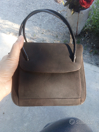 Borsetta a mano in camoscio anni '60