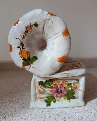 Portaoggetti ceramica forma d grammofono-Vintage
