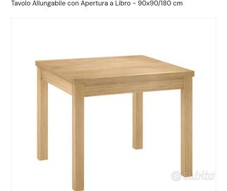 TAVOLO ALLUNGABILE apertura a libro 90*90/180 cm