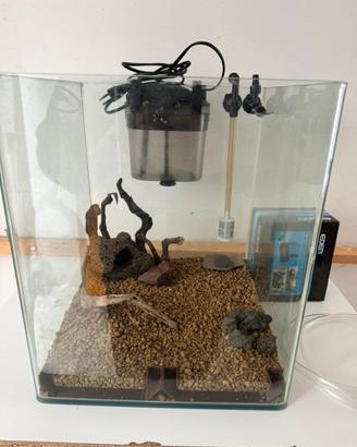 Acquario cubo 30x30x30 gia arredato