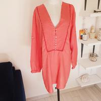 copricostume Zara misto lino corallo