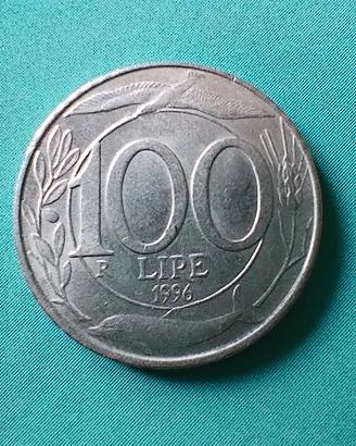 100 lire ulivo delfino spiga uccello del 1996