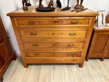 Cassettiera d'antiquariato in legno di ciliegio