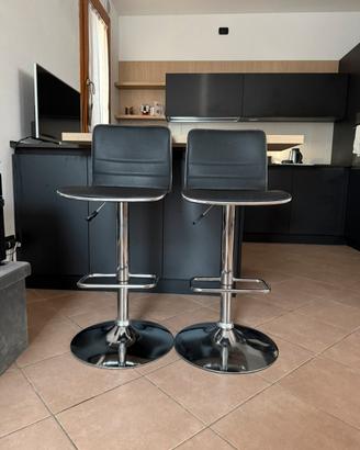 2 sgabelli cucina regolabili neri