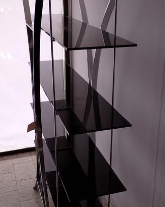 Libreria vetro ed acciaio