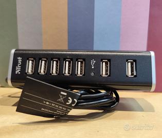 TRUST HUB USB 2.0 7 PORTE PYRAMID 15140 CON ALIMEN