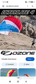 Parapendio leggero  ozone ultralite 4 taglia 21 