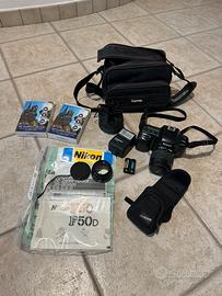 Set Nikon F50D obiettivo, flash e accessori