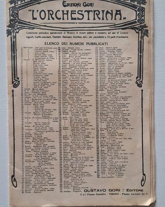 Spartiti Antichi Edizioni Gori Torino 1900