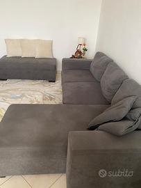 Divano Angolare con Penisola + Pouf