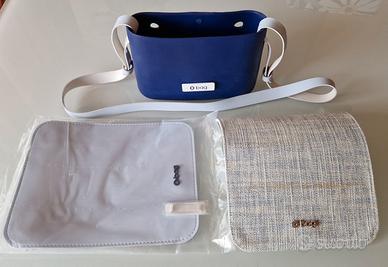 O Bag pocket blu + patella celeste e lino azzurra