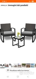 set sedie a dondolo e tavolino per terrazzo