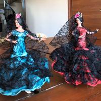 Due Bambole vintage danzatrici flamenco anni 70-80